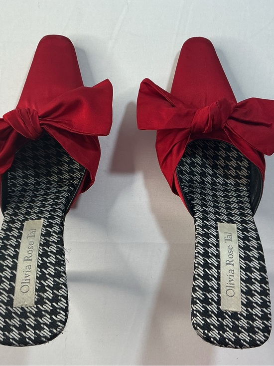 Olivia Rose Tal Shoes - Olivia Rose Tal Red Bow Mules